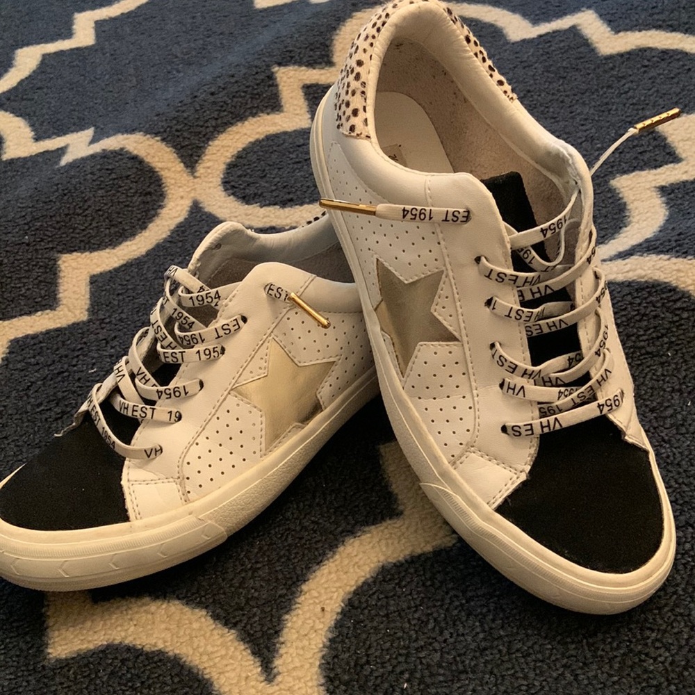 Vintage Havana leather and animal print sneaker Sz 8.5